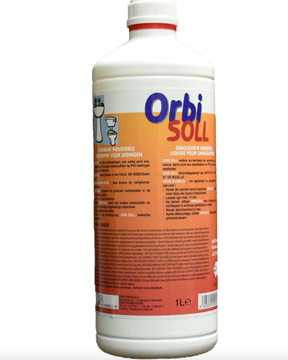 Déboucheur professionnel ORBI SOLL bidon de 1 litre