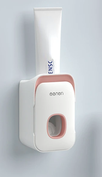 Distributeur automatique dentifrice avec porte brosse à dents mural
