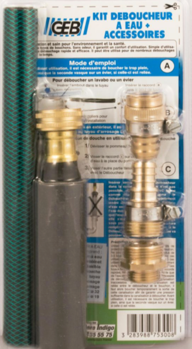 Déboucheur à eau pour PVC D.32mm à 40mm